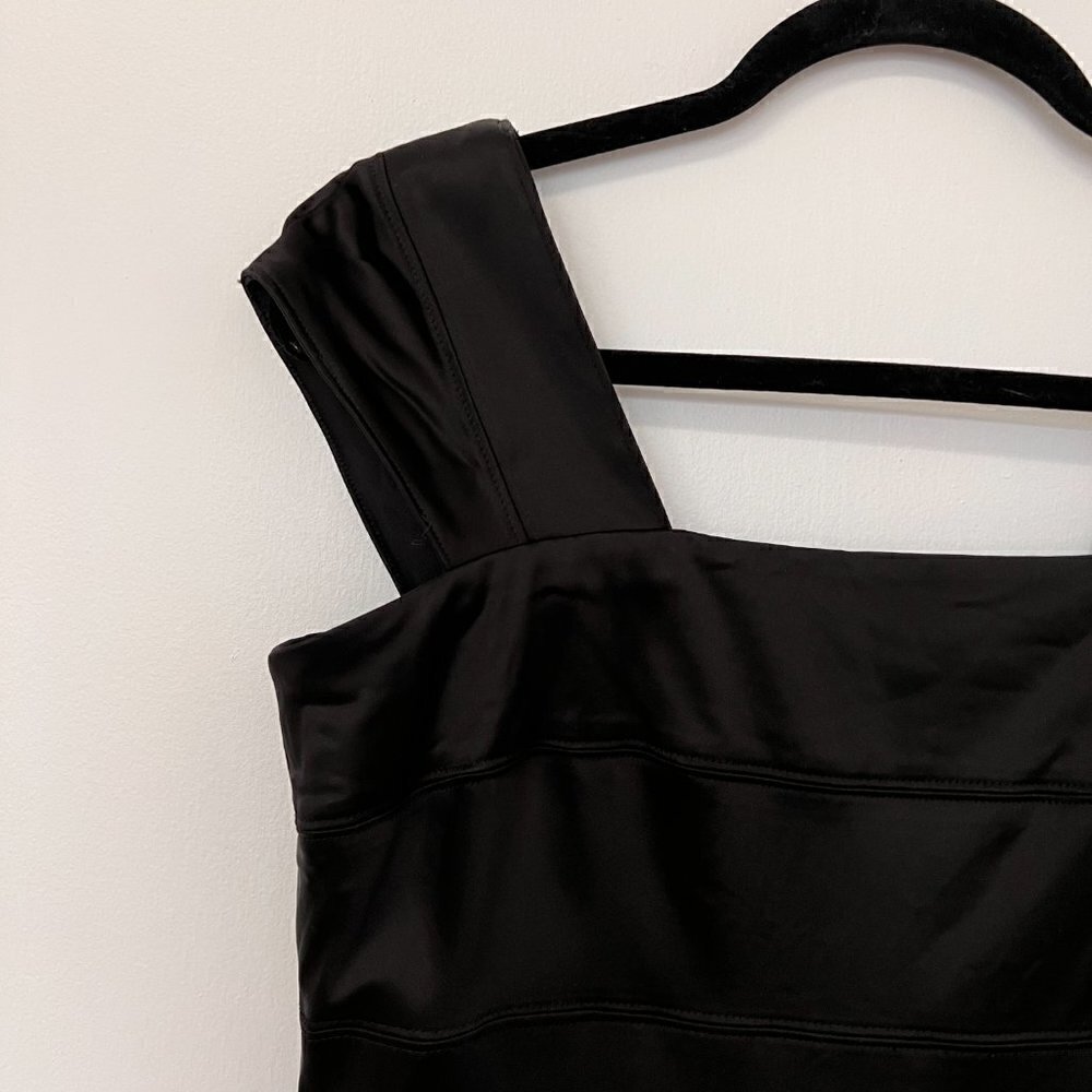 Calvin Klein Black Satin Bandage Bodycon Dress Sz 8 - Picture 4 of 13